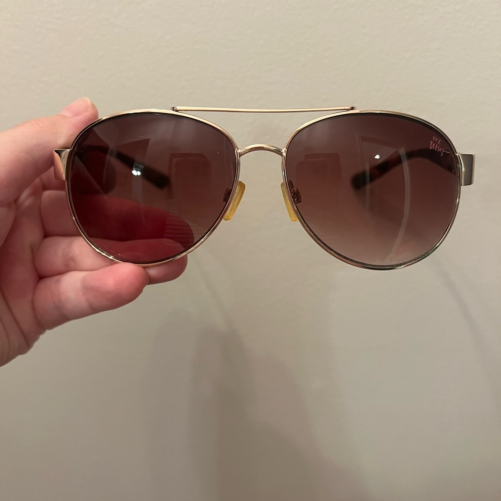 Betsy Johnson cheetah Aviator Sunglasses